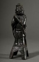 Chinesischer "Adorant in Gebetshaltung", Bronze, Ming, H. 20cm, Sockelfuß rep., Provenienz: ehem. S