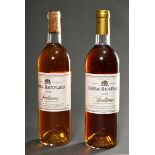 2 Flaschen 1998 Chateau Haut-Placey, Sauternes, Craveia-Goyaud, 0,75l, durchgehend gute Kellerlager