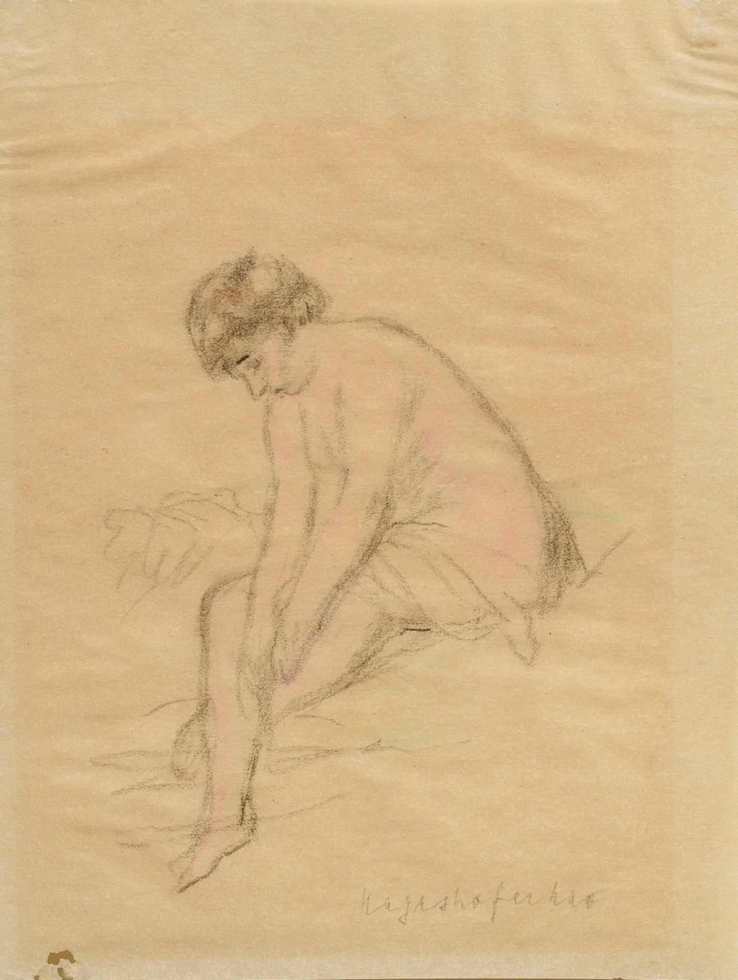 17 Mayershofer, Max (1875-1950) "Female nude drawings", charcoal, each sign., each mounted in passe - Image 15 of 19