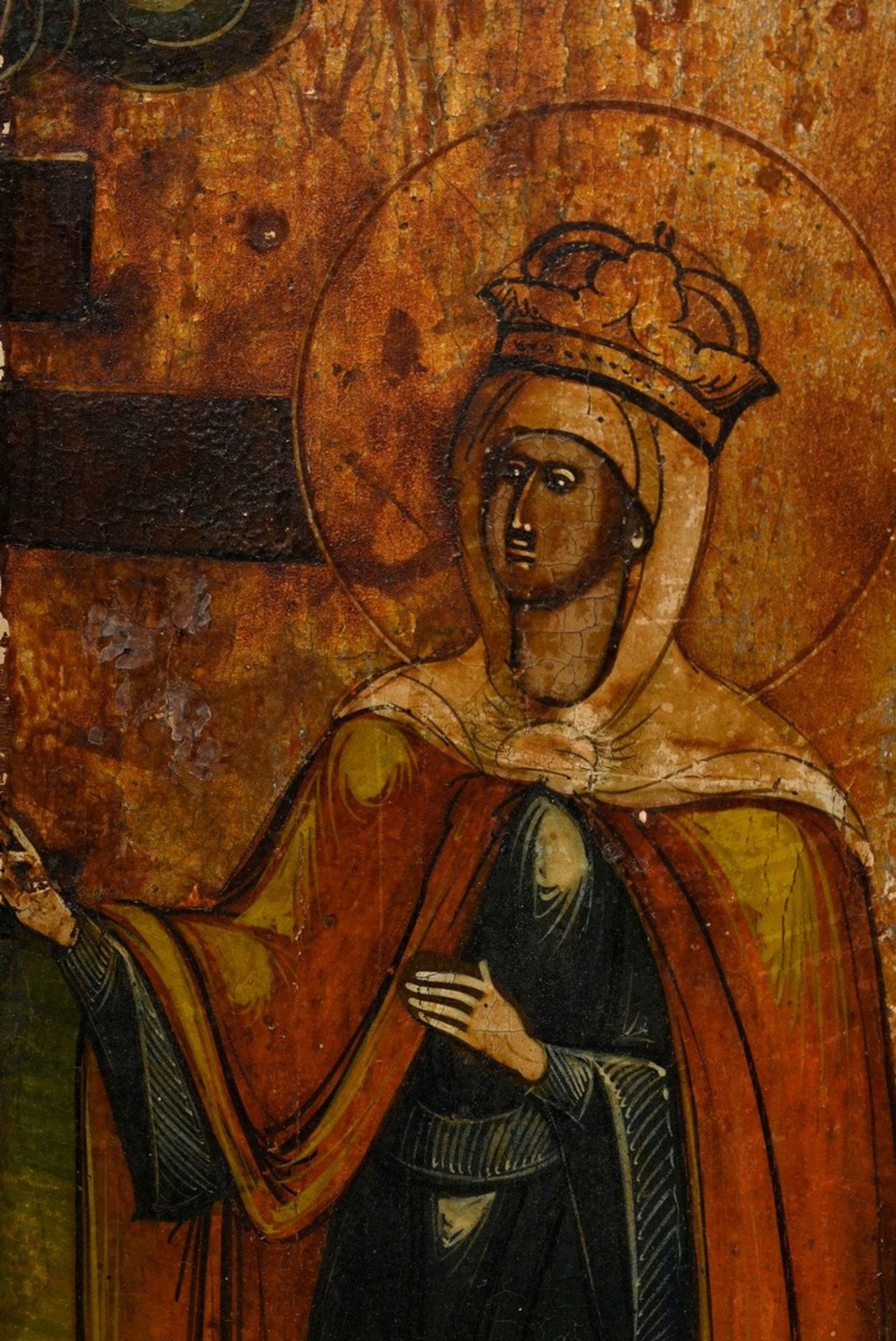 Bäuerliche südrussische Ikone "Kreuzauffindung durch Kaiser Konstantin und seine Mutter Helena", En - Bild 3 aus 7