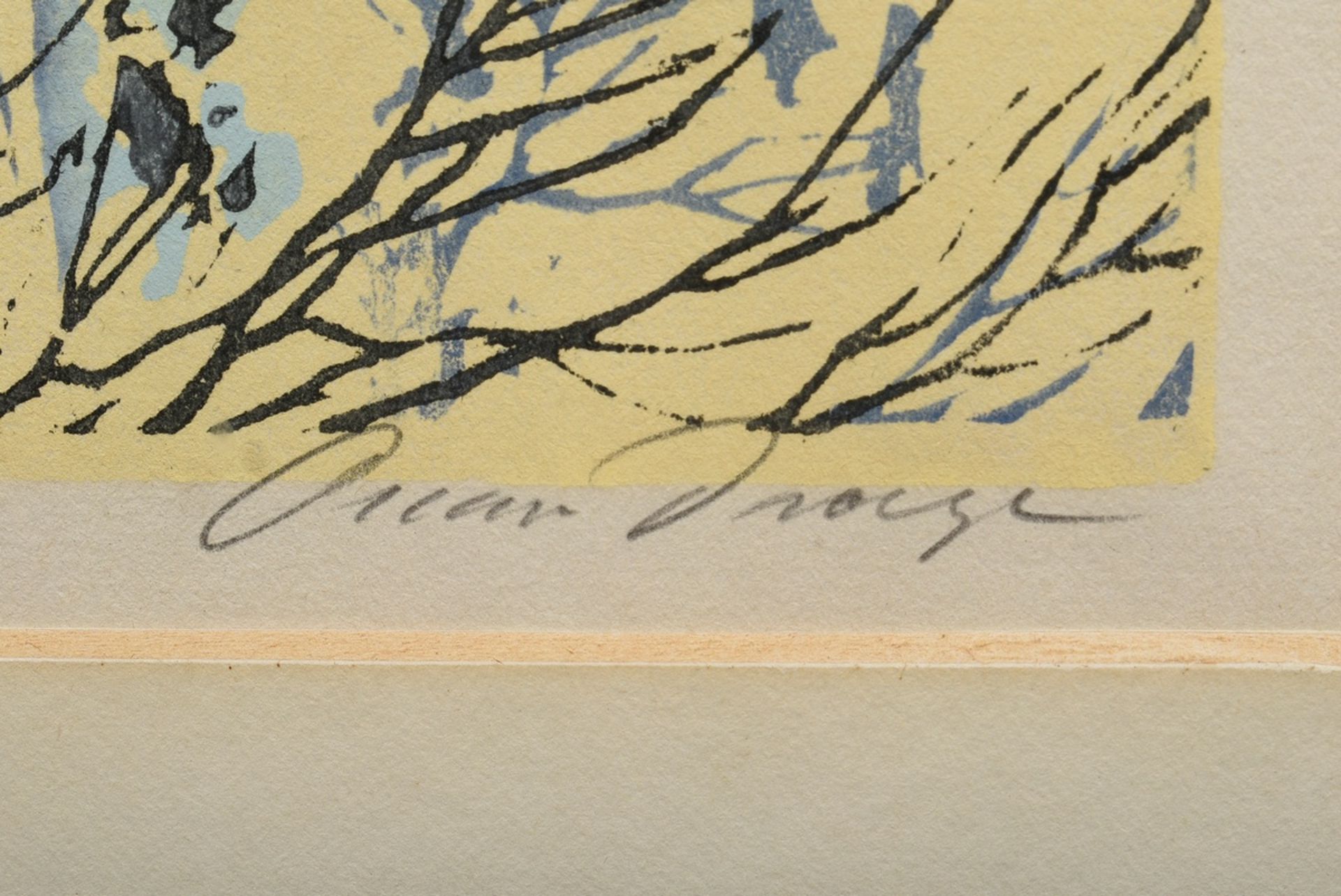 Droege, Oscar (1898-1983) "Wald", Farbholzschnitt, u.r. sign., PM 39,8x23,2cm (m.R. 60x46,5cm), lei - Bild 3 aus 3
