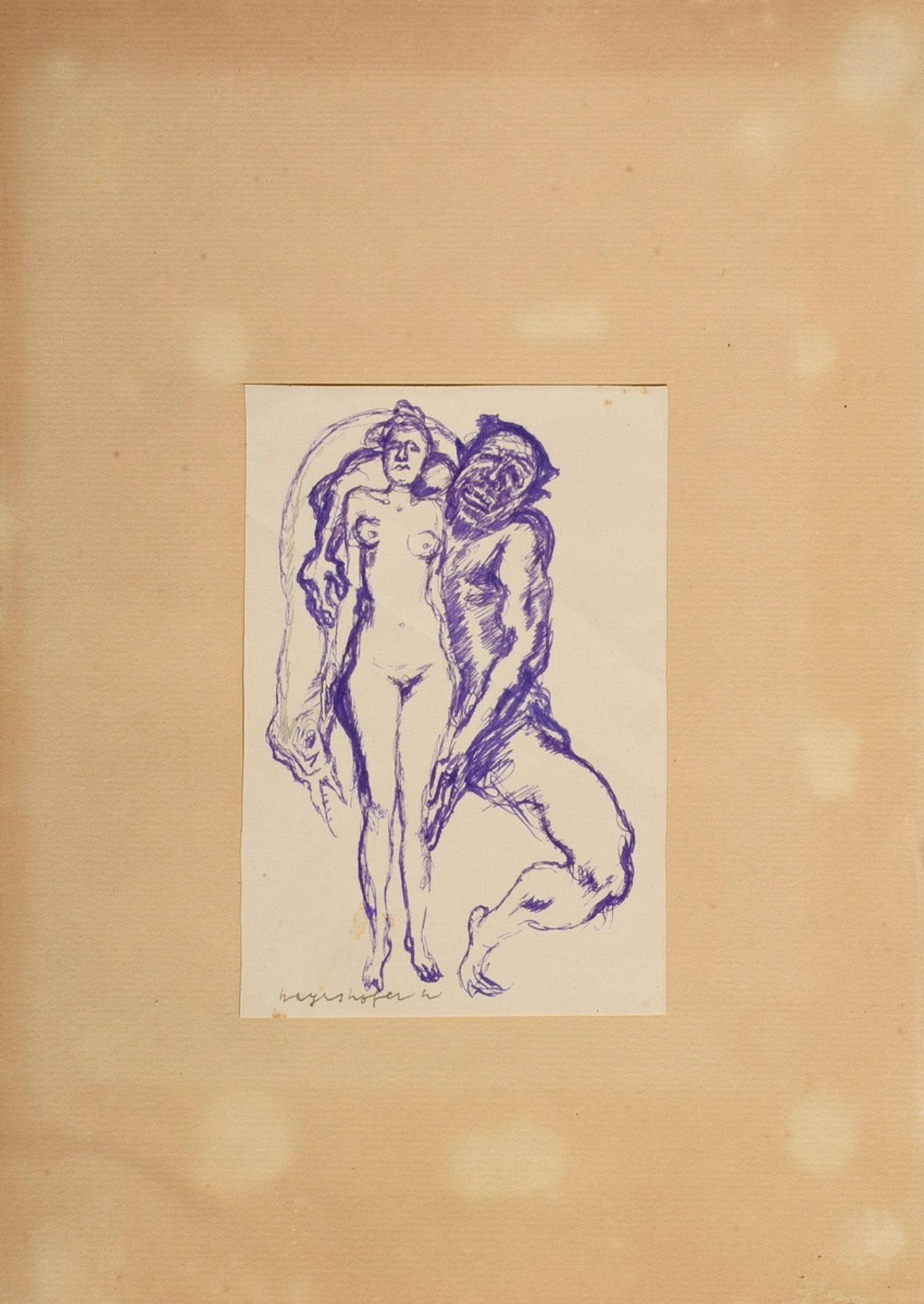 Mayershofer, Max (1875-1950) "Skizzenbuch Groteskes, Portraits und Landschaften", Tinte/Kohle, je s - Bild 3 aus 27