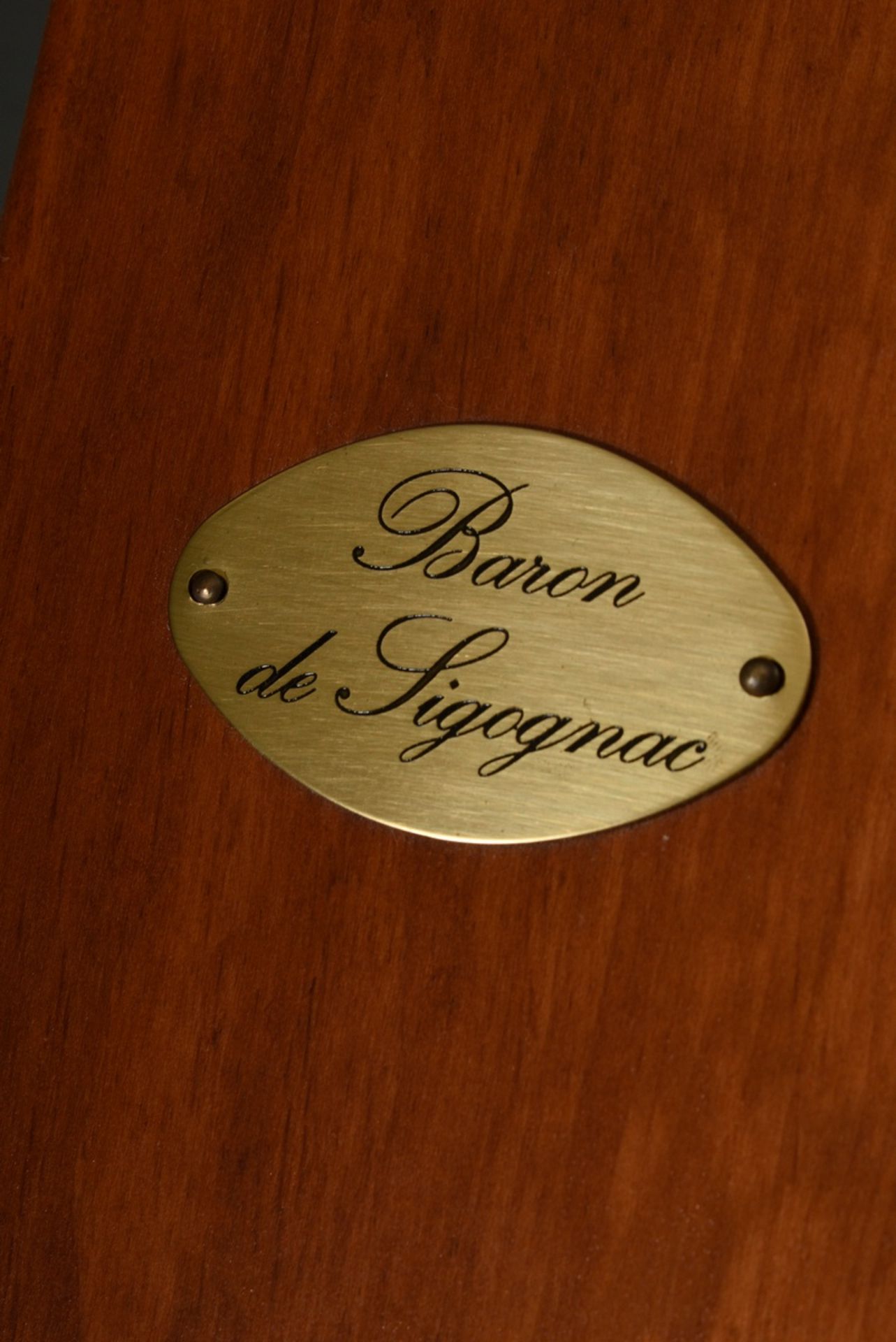 Bottle of Armagnac "Baron de Sigognac" 1923, in original wooden box with brass label, Gers, France, - Image 7 of 7