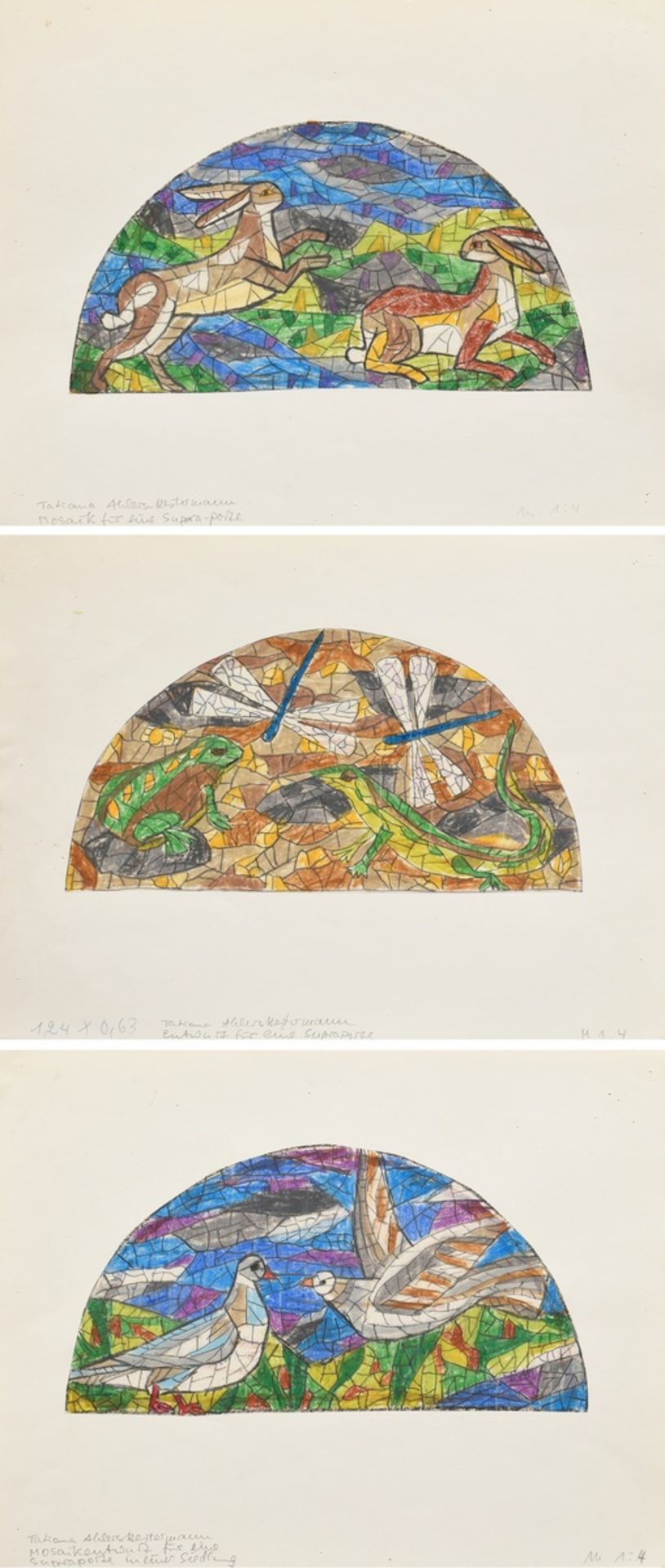 3 Ahlers-Hestermann, Tatiana (1919-2000) "Mosaic designs for a supraporte in a housing estate" (sca