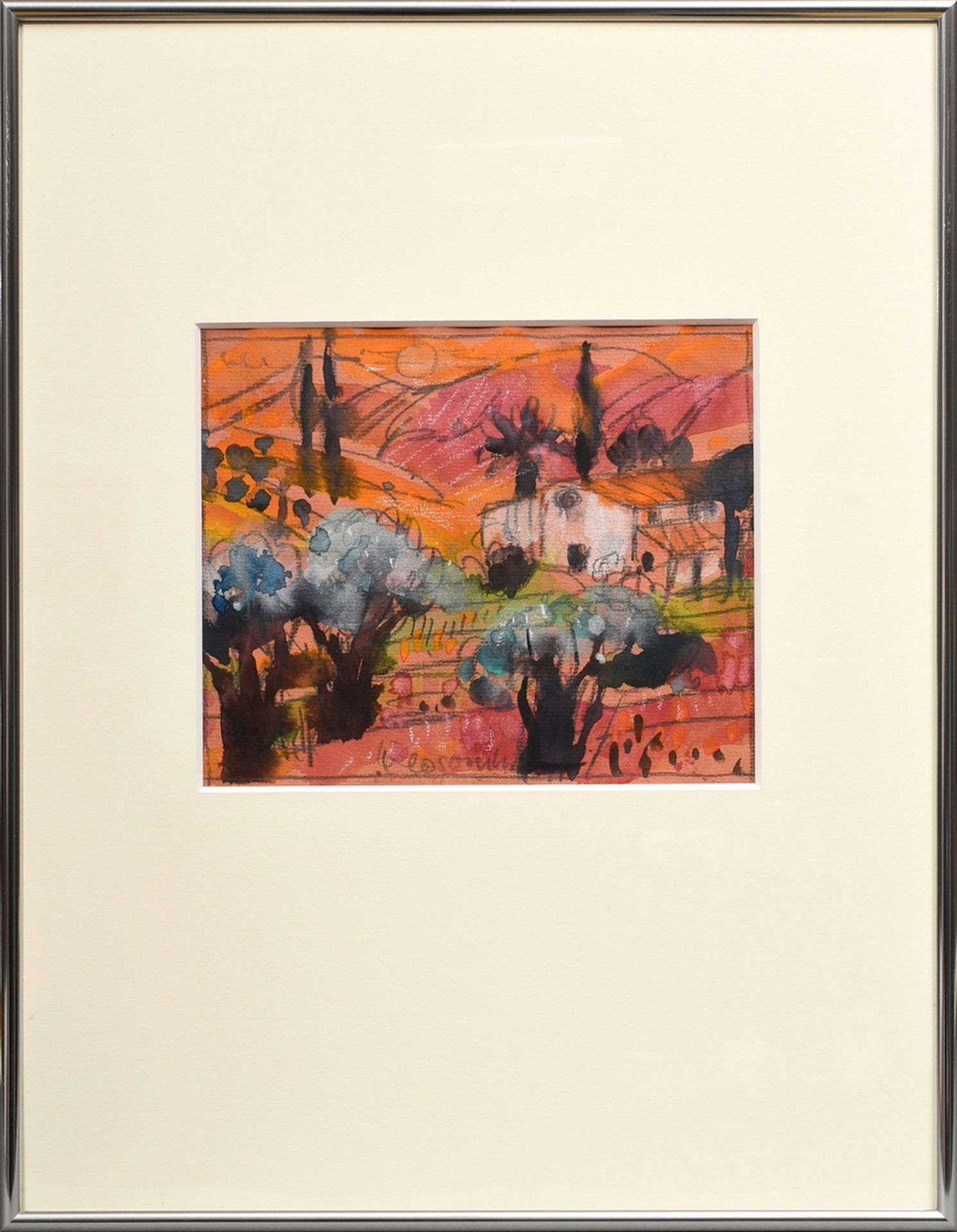 Klosowski, Alfred (*1927) "Kleine Landschaft", Aquarell/Bleistift, u. sign., 18,7x22,4cm (m.R. 50,5 - Bild 2 aus 3