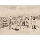 Liebermann, Max (1847-1935) "Bathing Boys" c. 1904, etching, inscr. below, PM 17.7x23.3cm, SM 31.5x