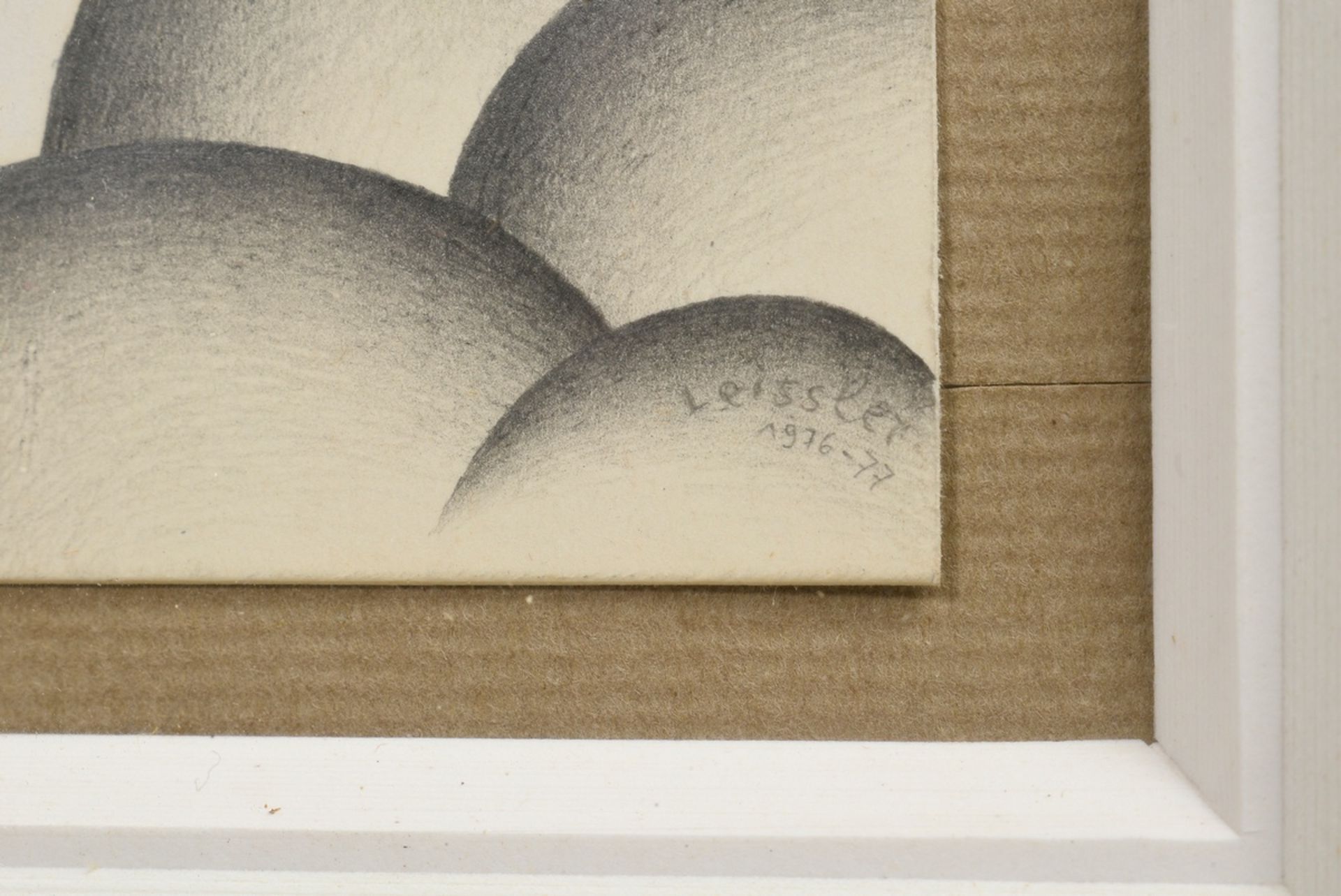Leissler, Arnold (1939-2014) "Landhaus in Fiesole" 1976/77, Bleistift/Silberstift auf Karton, weiß  - Bild 3 aus 4