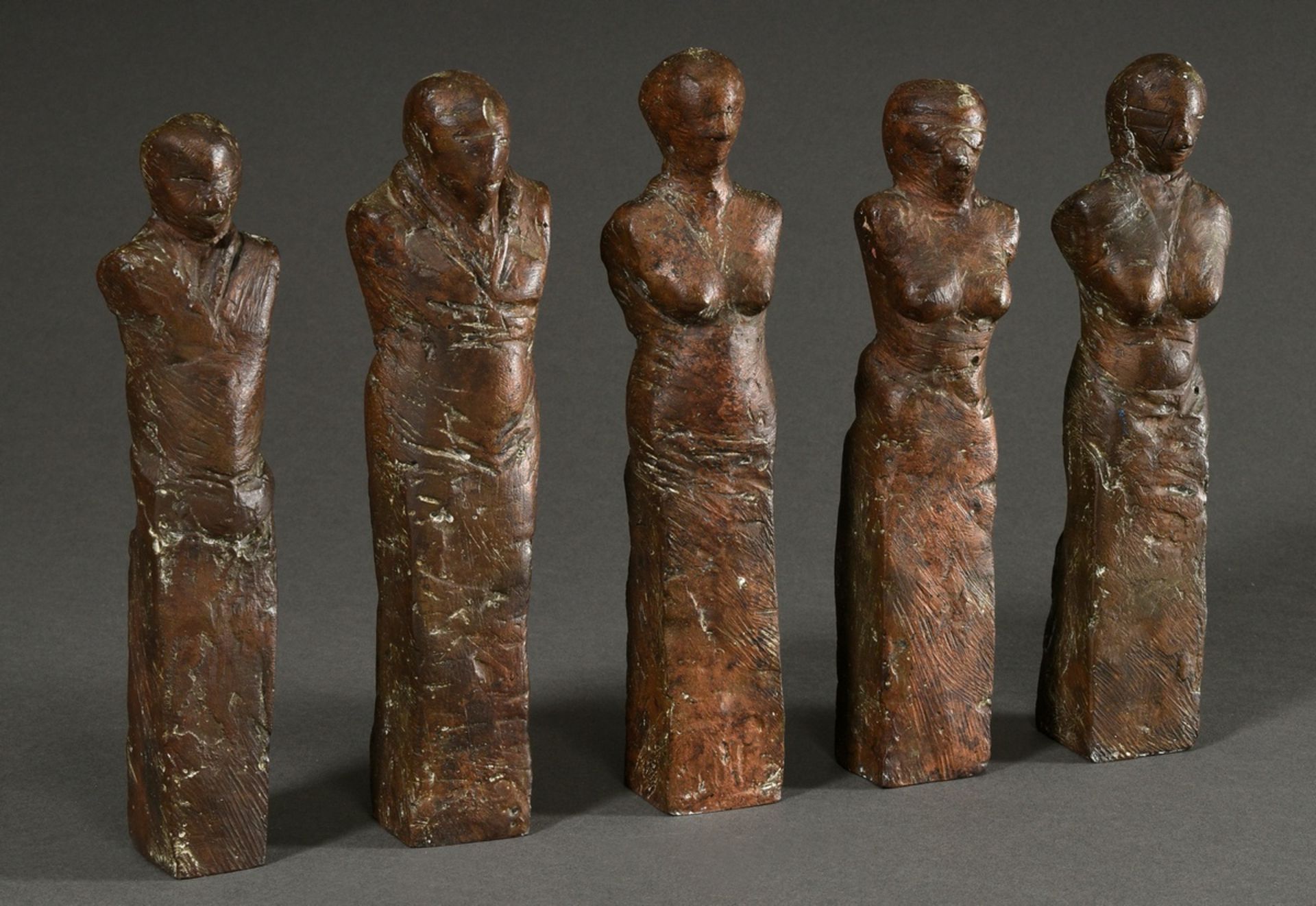 Otto, Waldemar (1929-2020) "5 Torsi", group of 5 small sculptures: 3 female and 2 male torsos, c. 1