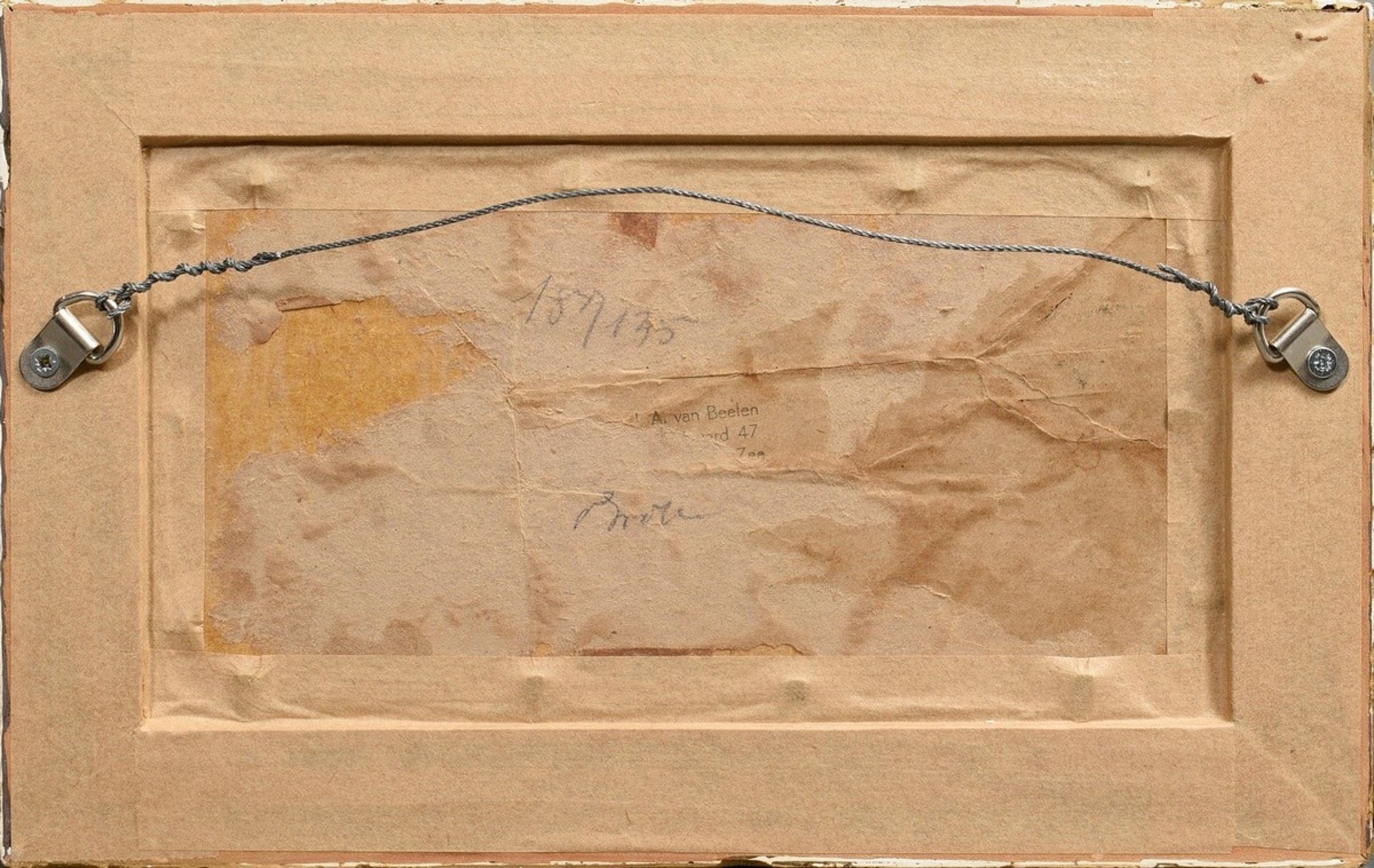 Feudel, Arthur (1857-1929) "Katwijk", oil/wood, sign. lower left, Berlin frame, 11.3x21cm (w.f. 17x - Image 4 of 4