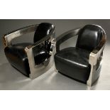 Paar Aviator Sessel "Modell Mars" im Art Deco Streamline Stil, Entw.: Timothy Oulton, poliertes Ede