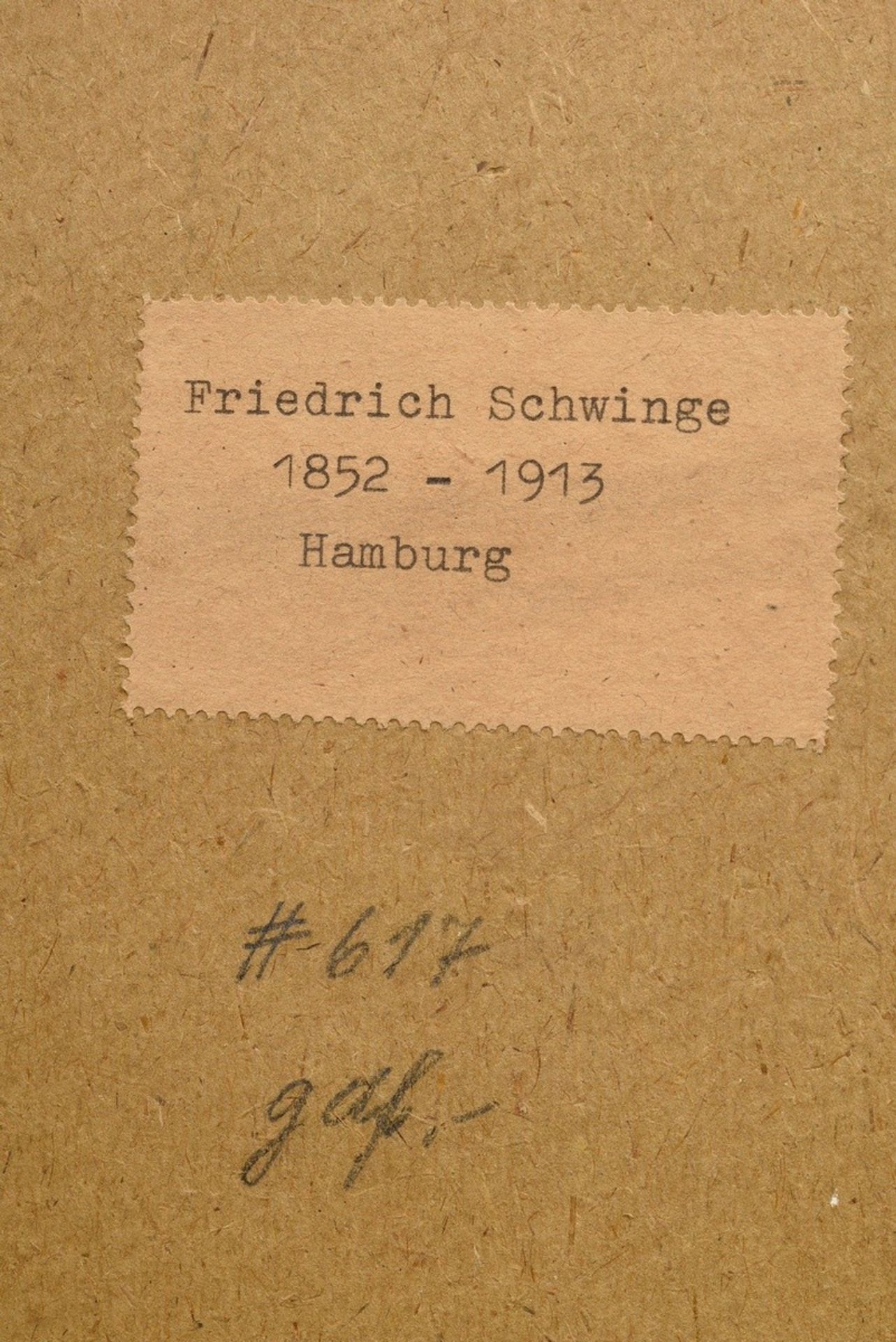 Schwinge, Friedrich (1852-1913) "Feldrain im Sommer" 1889, Aquarell, u.r. sign./dat., verso Klebeet - Bild 4 aus 4