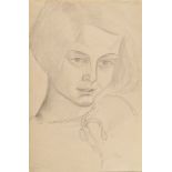 Maetzel-Johannsen, Dorothea (1886-1930) "Portrait of a girl" c. 1927, pencil, estate stamp/inscr. o