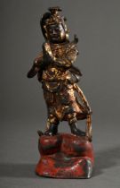 Chinese standing Weituo guardian figure, hands in andjalimudra in front of the chest, with helmet a