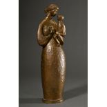 Baron, Josef (1920-2020) "Stehende Mutter Gottes mit Kind", Bronze, H. 36,5m