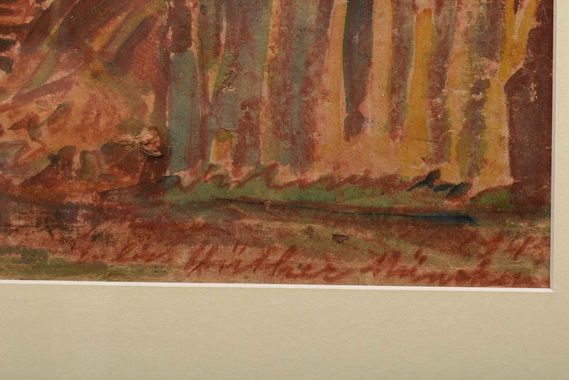 Hüther, Julius (1881-1954) "Houses and Ruins" (probably Munich) 1945(?), watercolour/coloured penci - Image 3 of 3