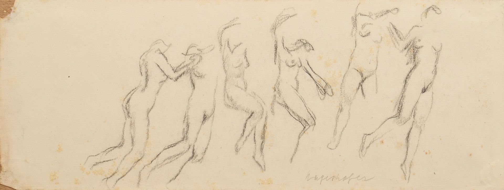17 Mayershofer, Max (1875-1950) "Weibliche Aktzeichnungen", Kohle/z.T. Buntstift, je sign., je im P - Bild 2 aus 20