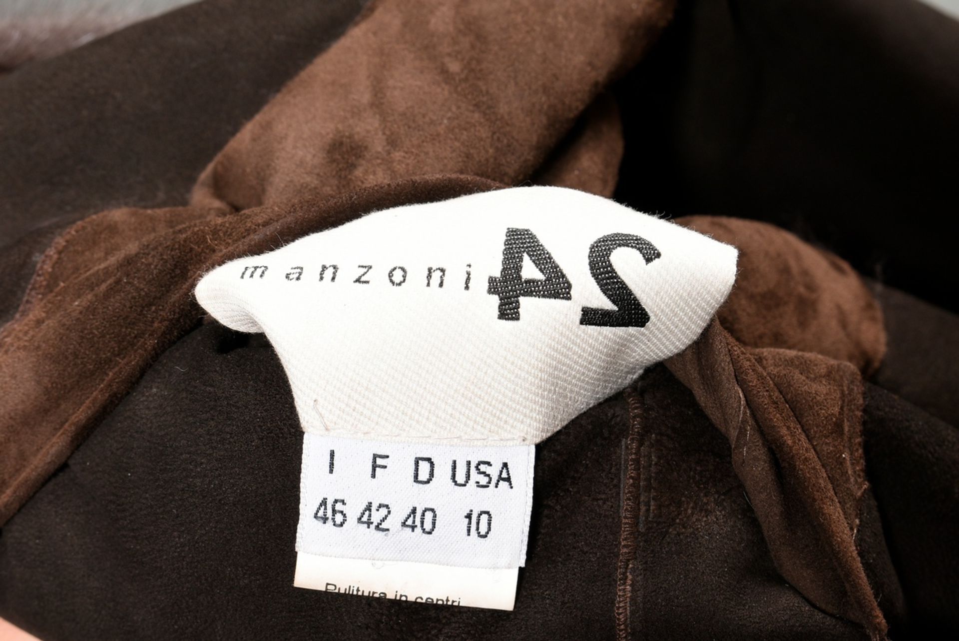 Fashionable Manzoni24 mink reversible coat with three-quarter sleeves and attached pockets on both  - Image 4 of 4