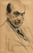 Liebermann, Max (1847-1935) „Selbstportrait“ um 1920/1921, Kohle/Strukturpapier, u.r. sign., freige