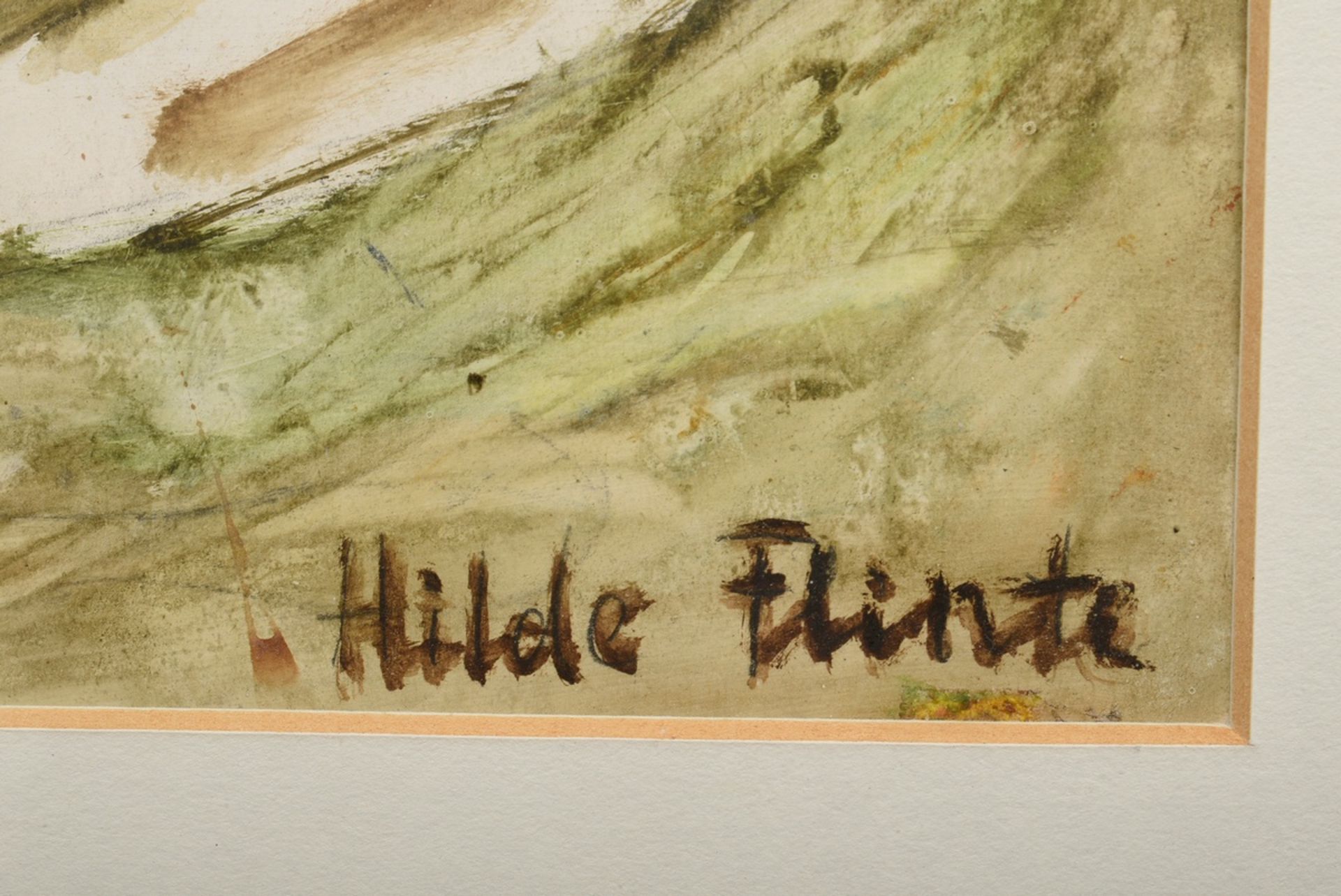 Flinte, Hilde (1923-1995) "Bridge in Hamburg", watercolour/pencil, sign. b.r., 28,5x35,7cm (w.f. 53 - Image 3 of 3