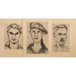 3 Bargheer, Eduard (1901-1979) "Herren-Portraits" (2 sailors and self?) 1931/1934/1935, etchings, s