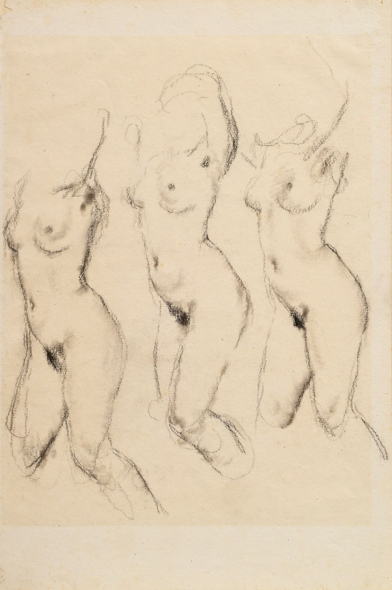 17 Mayershofer, Max (1875-1950) "Female nude drawings", charcoal, each sign., each mounted in passe - Image 17 of 19