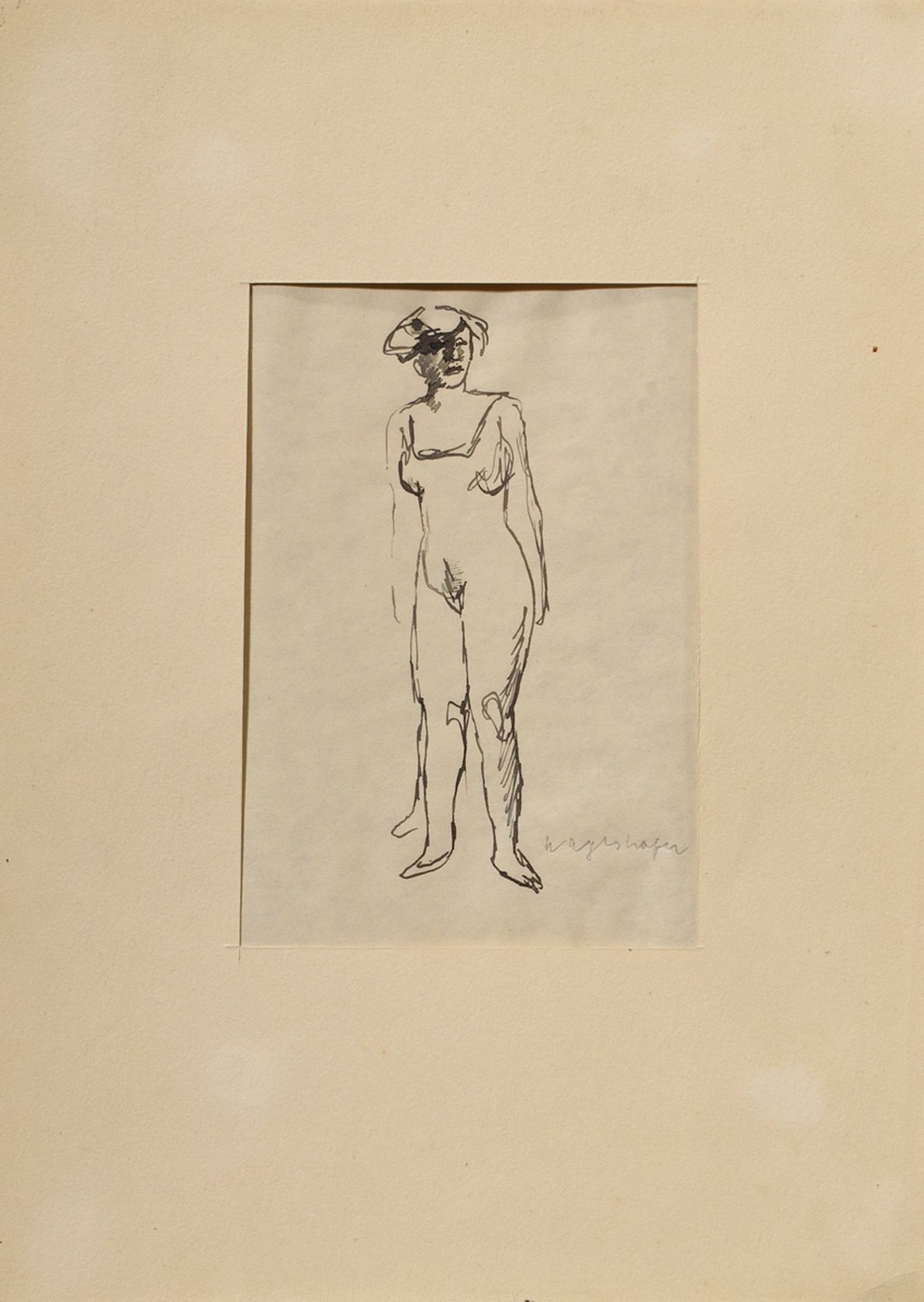Mayershofer, Max (1875-1950) "Skizzenbuch Groteskes, Portraits und Landschaften", Tinte/Kohle, je s - Bild 21 aus 27