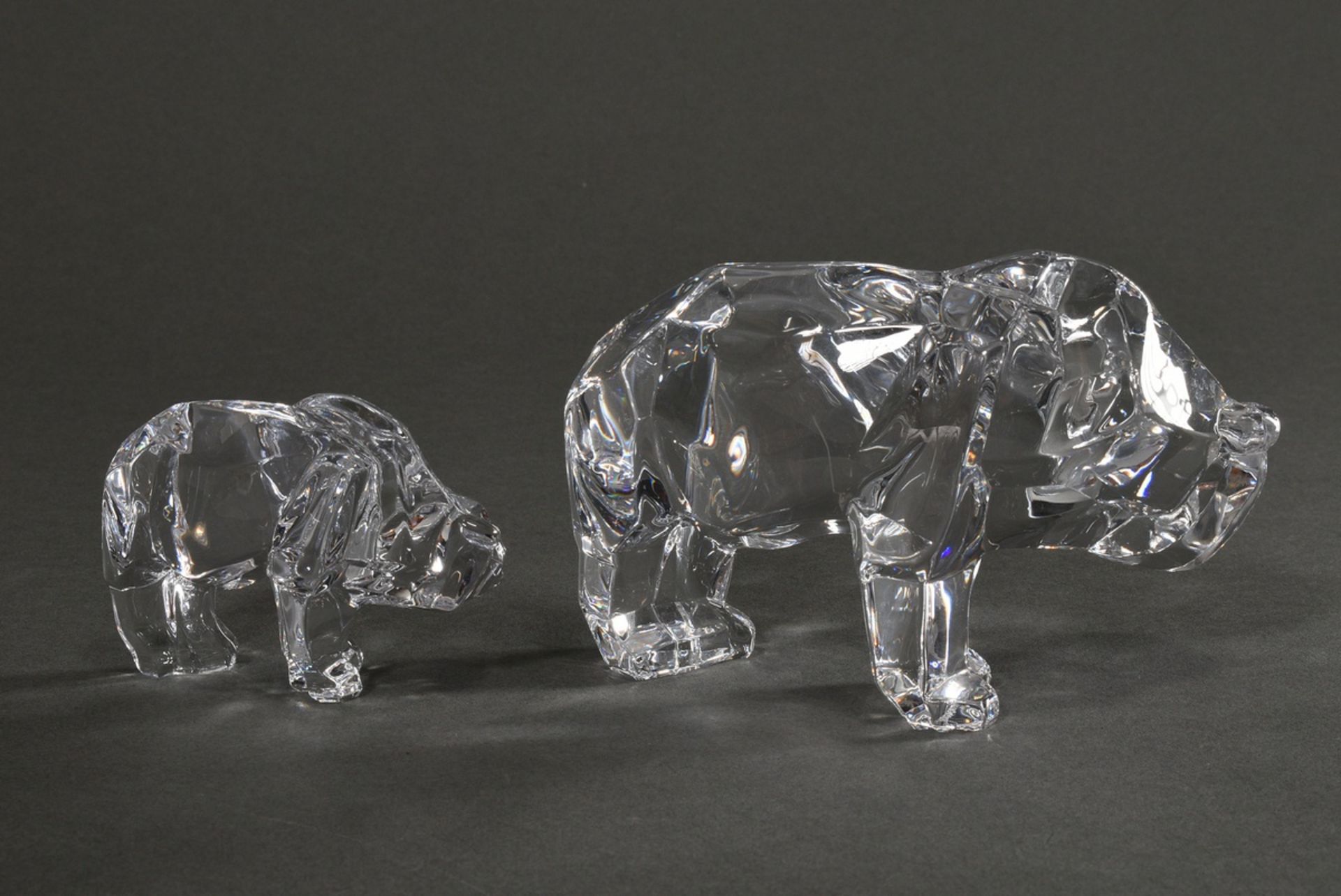 4 Diverse Teile Glas und Kristall "Eisbären", 2x Skandinavien mit eingeschmolzenen Silber Folien, 2 - Bild 6 aus 8