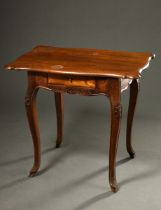 Small baroque tea table with drawer in the frame on curved legs, walnut, 18th c., 77x83x57cm, old w