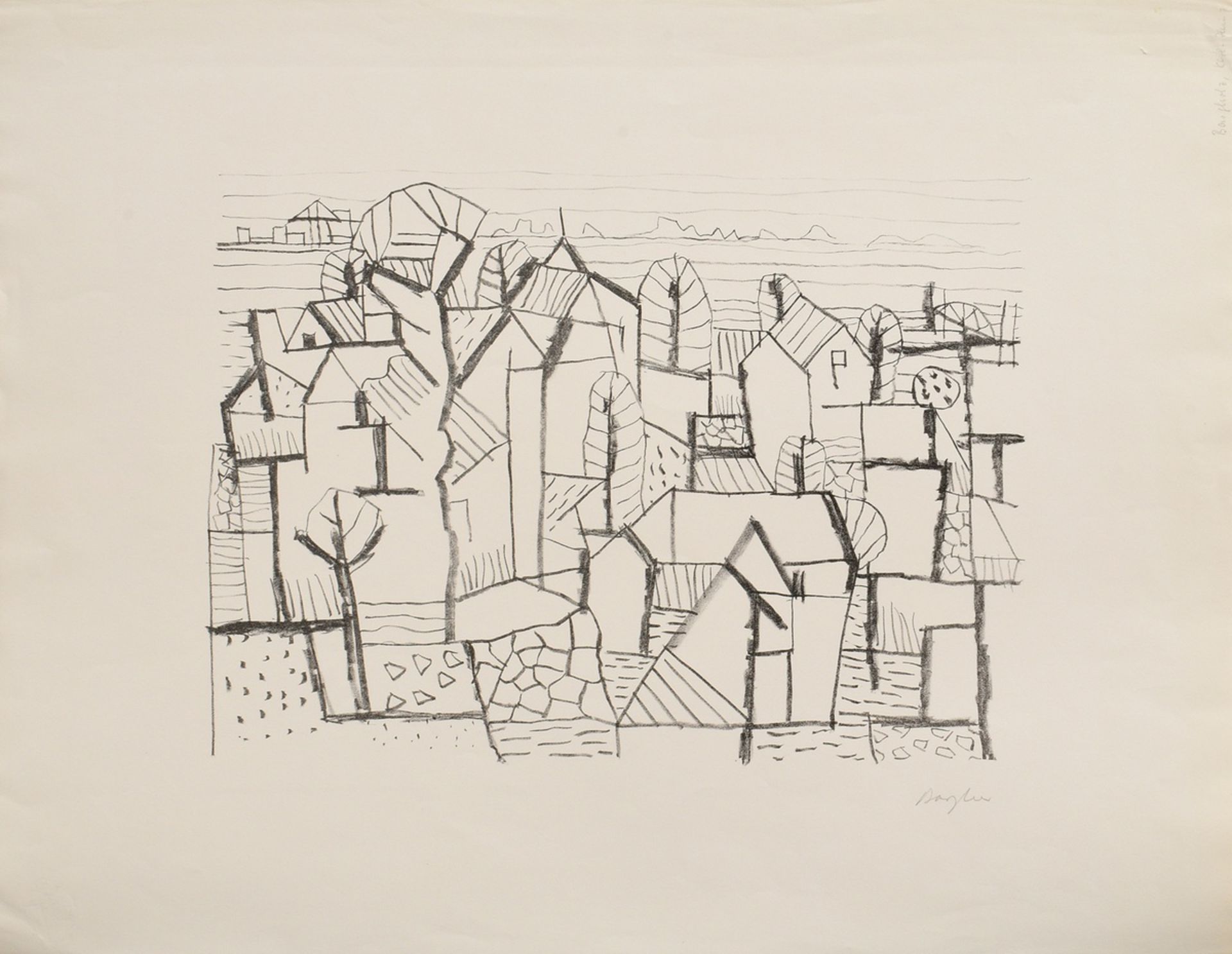 Bargheer, Eduard (1901-1979) "Blankenese 3", Lithographie, wohl Griffelkunst, u.r. sign., PM ca. 30 - Bild 2 aus 3
