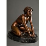 Breker, Arno (1900-1991) "Knieendes Mädchen", 285/499, sign./num., Bronze braun patiniert, Guss "Ve