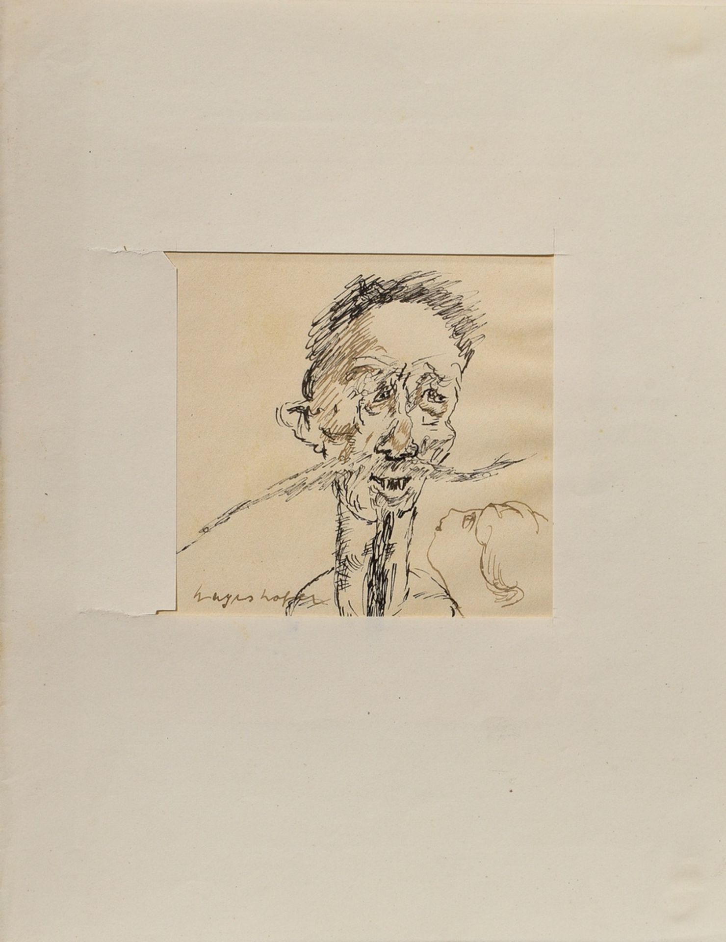 Mayershofer, Max (1875-1950) "Skizzenbuch Groteskes, Portraits und Landschaften", Tinte/Kohle, je s - Bild 18 aus 27