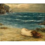 Ridel, Louis Marie Joseph (1866-1937) "Female nude on the beach", oil/wood, sign. l.r., 38x46,5cm (