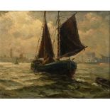 Zerma, A. (20th c.) "Sailor in Hamburg Harbour", oil/canvas, sign. l.l., verso adhesive label "Kuns