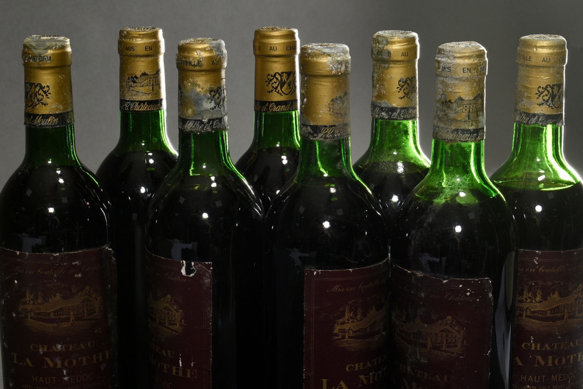 6 Flaschen 1985 Chateau La Mothe, mebac, Haut Medoc, Frankreich, Rotwein, 0,75l, durchgehend gute K - Bild 4 aus 5