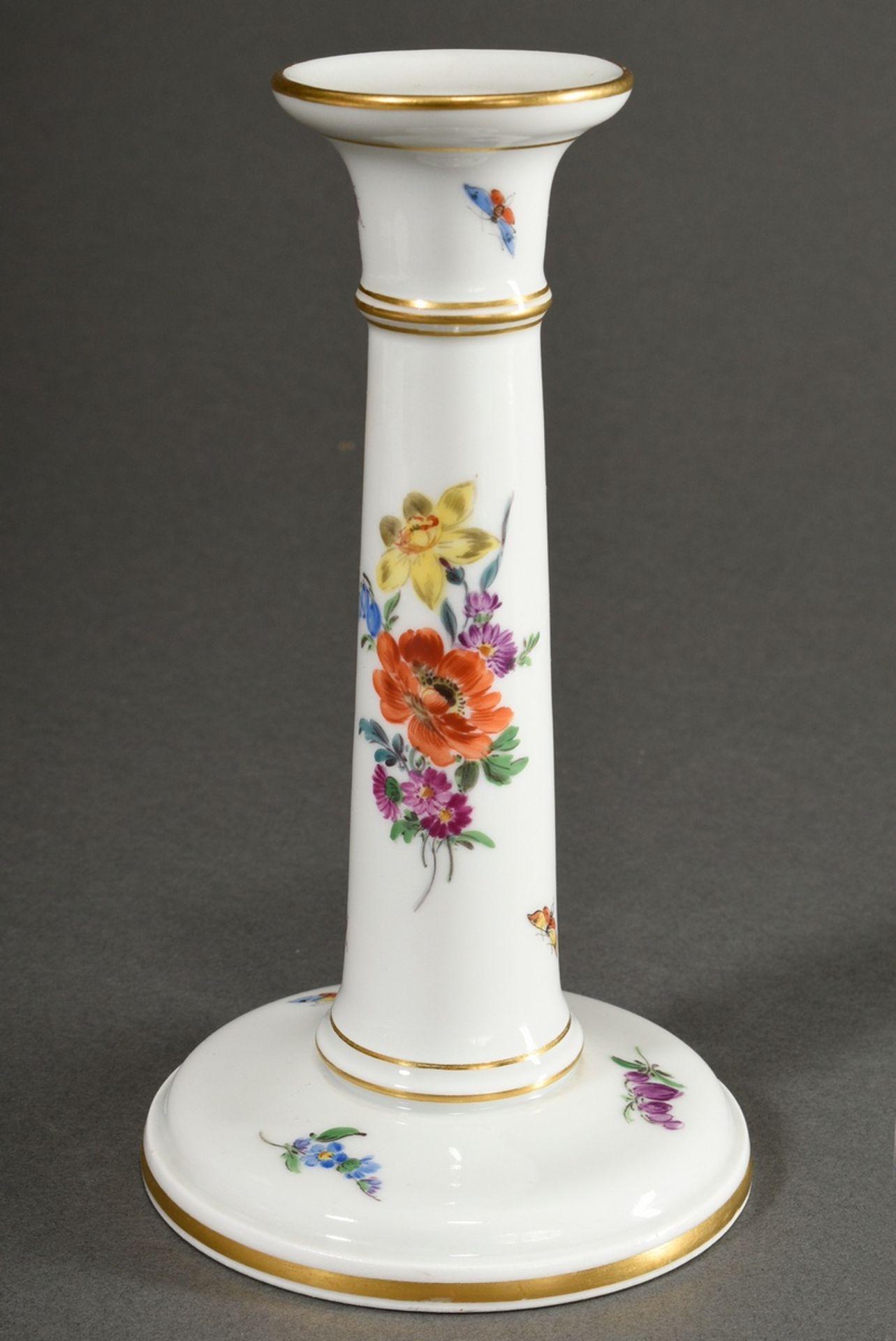 3 Various pieces Meissen with floral decorations, 20th c.: angular bowl with openwork wall (23x23cm - Image 2 of 8