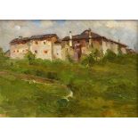 Schmidt, Rosa (1880-?) "Houses near Monte Grappa", oil/cardboard, sign. b.r., 16,2x23,4cm (w.f. 28,