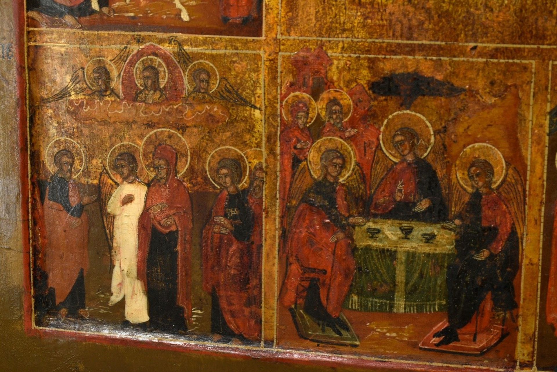 Central Russian feast day icon "Easter events, Ascension and Resurrection of Christ" in the central - Image 7 of 8