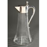 Plain tankard with star-cut base and silver 800 mounting, h. 26cm