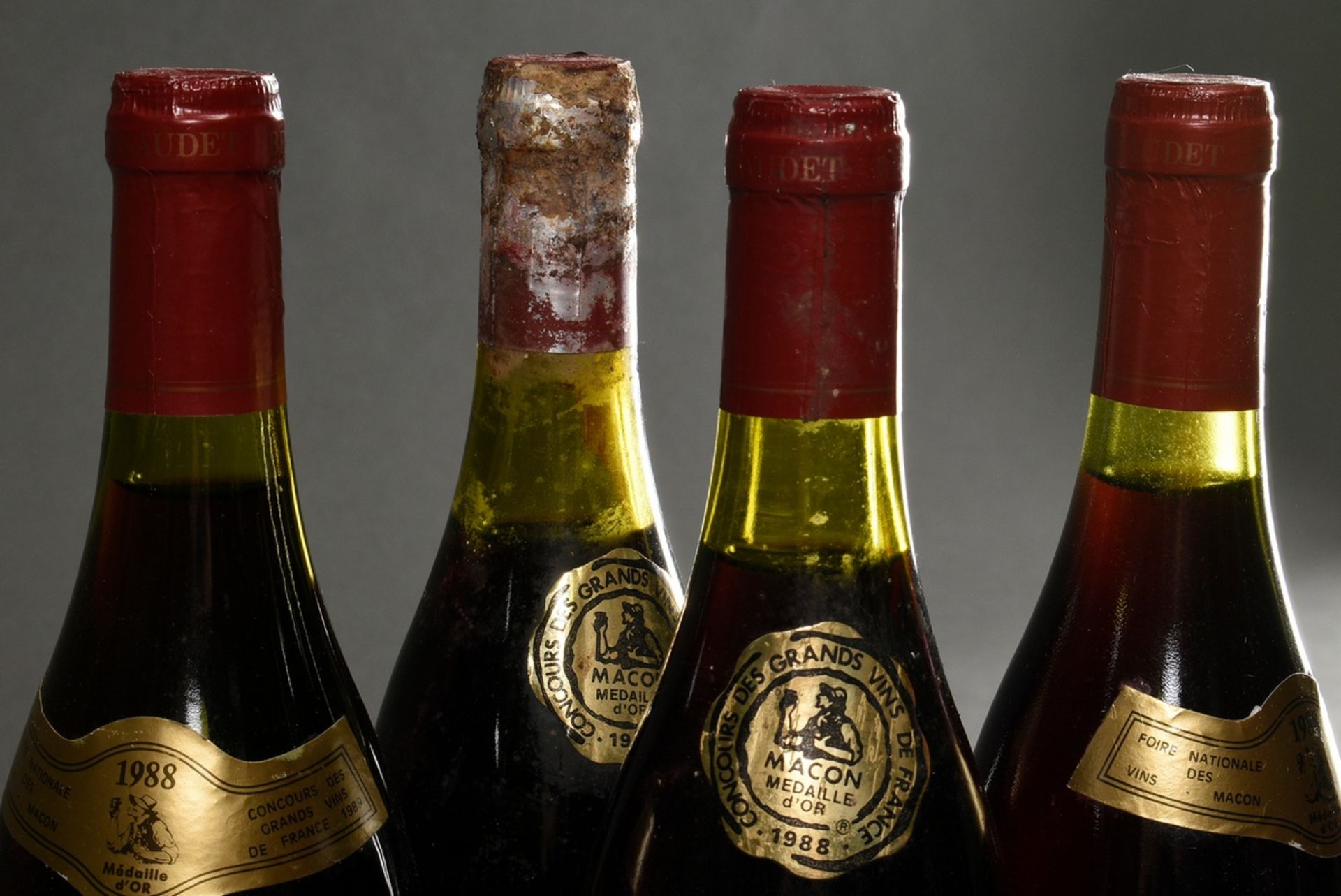 4 Bottles: 2x 1988 Cote de Brouilly and 2x 1988 Julienas, Paul Beaudet, Burgundy, France, 0.75l, la - Image 6 of 7