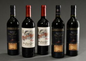 5 Flaschen: 1x 2001, 1x 2004 Castillo Ygay, Marques de Murieta, Rioja, Gran Reserva Especial und 3x