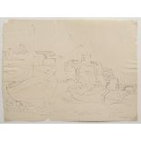 Bargheer, Eduard (1901-1979) "Zwei Boote am Strand" 1940, Tinte, u.r. sign./dat., 32x42,5cm, min. f