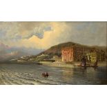 Unknown 19th c. artist (Charles ?) "Palace on the Adriatic" 1878, oil/wood, b.r. illegible sign/dat