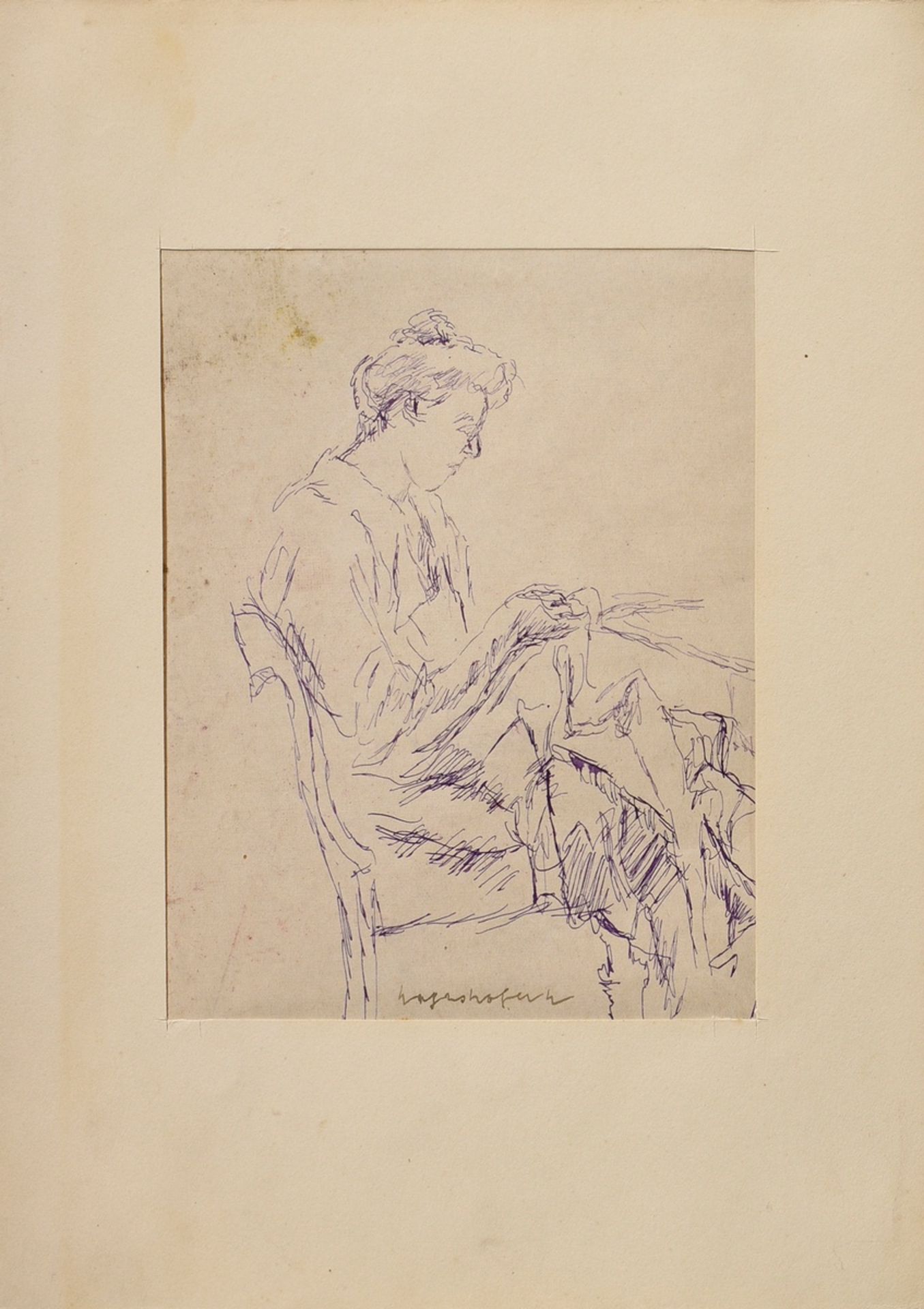 Mayershofer, Max (1875-1950) "Skizzenbuch Groteskes, Portraits und Landschaften", Tinte/Kohle, je s - Bild 25 aus 27