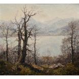 Pippel, Otto (1878-1960) "Pre-spring at Lake Tegernsee", oil/canvas, sign. lower right, verso titl.