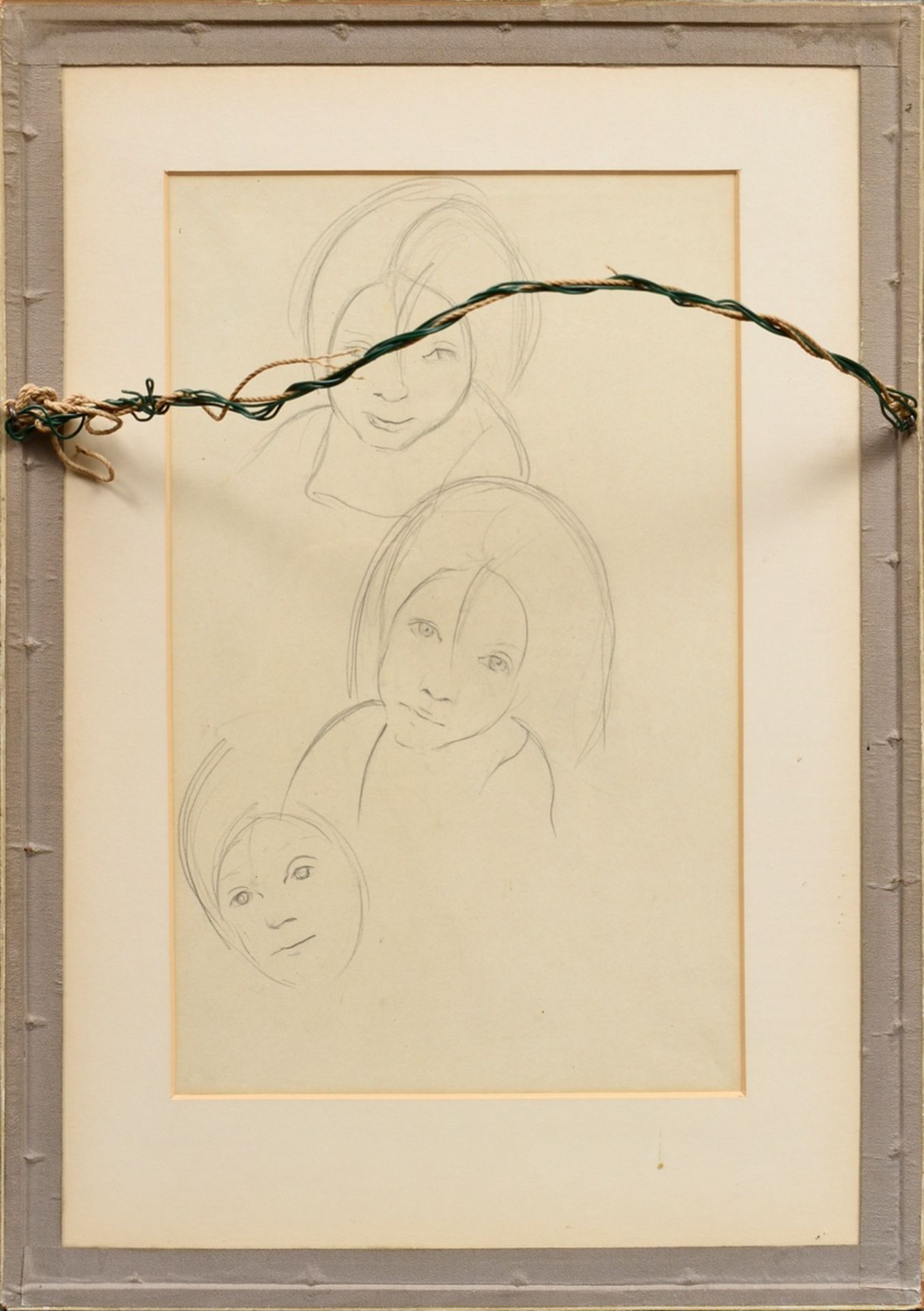 Modersohn-Becker, Paula (1876-1907) "Sitting old man", verso "Three girls' heads", pencil, b.r. mon - Image 4 of 4