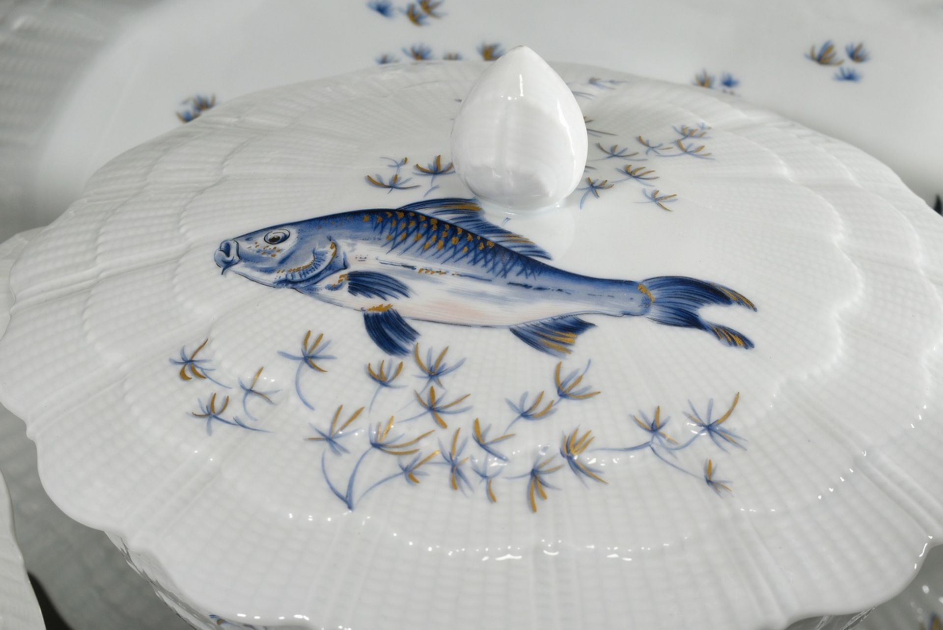 35 Teile Giraud Limoges Fischgeschirr, bestehend aus: 13 Speiseteller (Ø 25cm), 11 Vorspeisenteller - Bild 4 aus 7