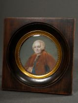 Miniatur in lupenfeiner Malerei "Portrait des Marquis de la Popelinière", m.r. sign. Honnim (?), 18