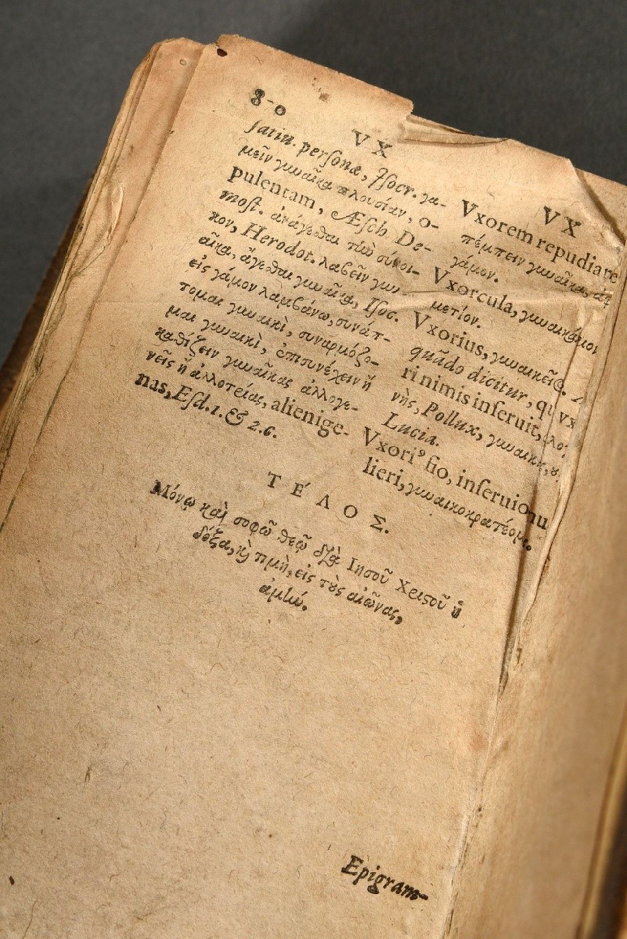 Band Garth, Balthasar (1550-1598) "Lexicon latino-graecum kekalligraphemenon, Linguae Graecae Tyron - Bild 5 aus 5