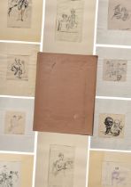 Mayershofer, Max (1875-1950) "Skizzenbuch", Tinte, mit 21 eingebundenen und eingeklebten Skizzen (v