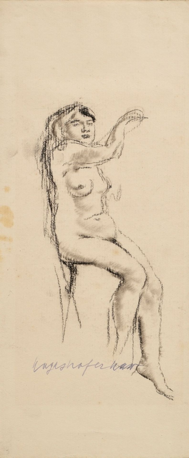 17 Mayershofer, Max (1875-1950) "Female nude drawings", charcoal, each sign., each mounted in passe - Image 7 of 19